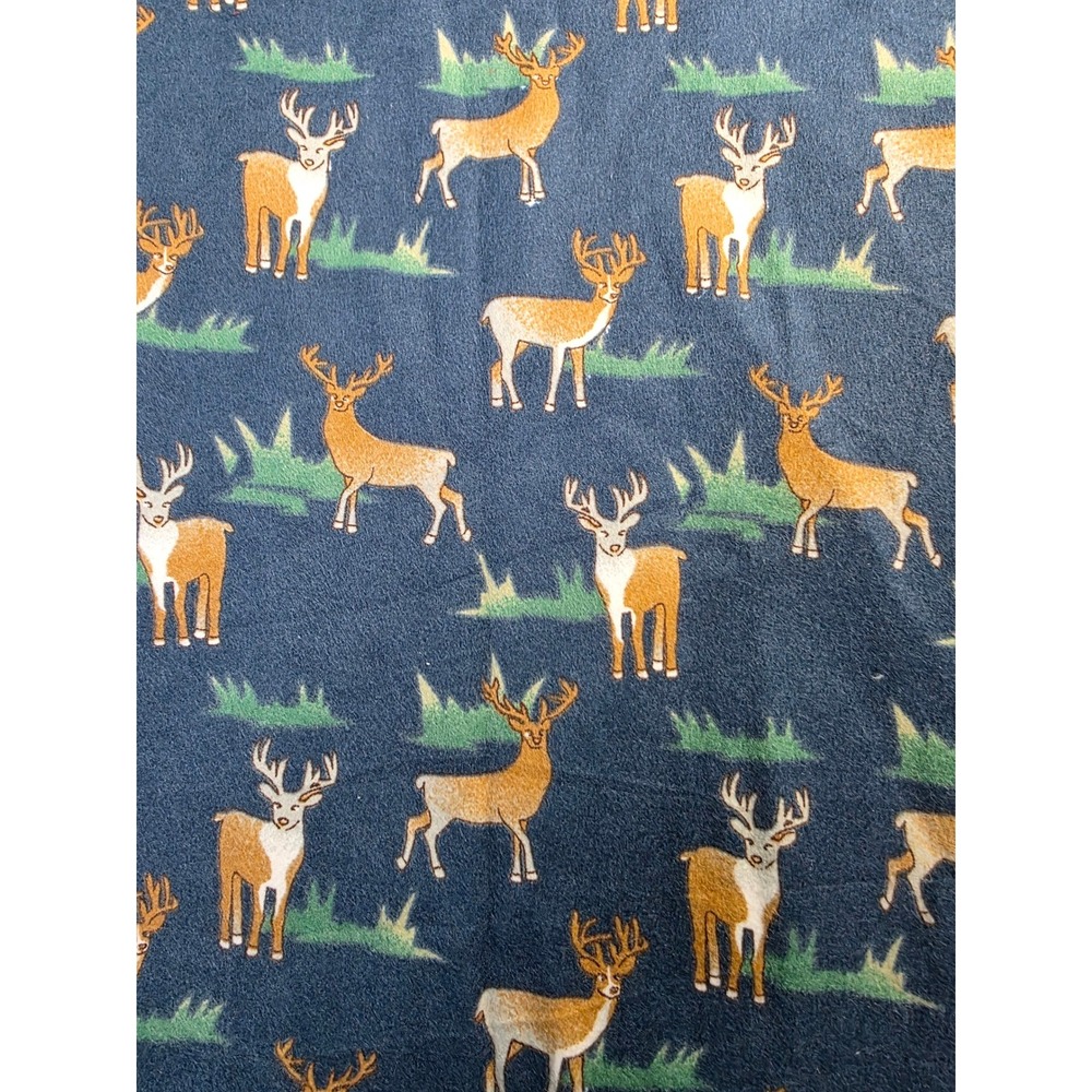 Jo-Ann Stores Flannel Fabric Navy Blue Deer Buck Woodland Print 40 x 1 Yard